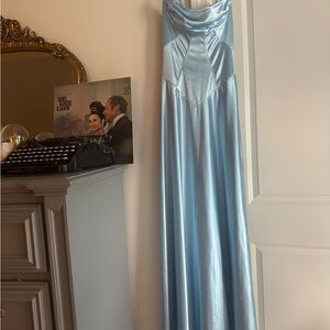 Lucy in the Sky Satin Light Blue Slip Dress